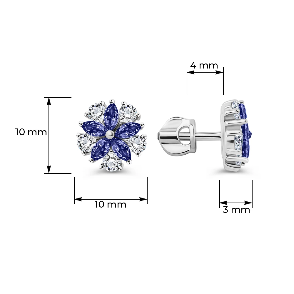 Серьги с фианитами из серебра 925 пробы 4