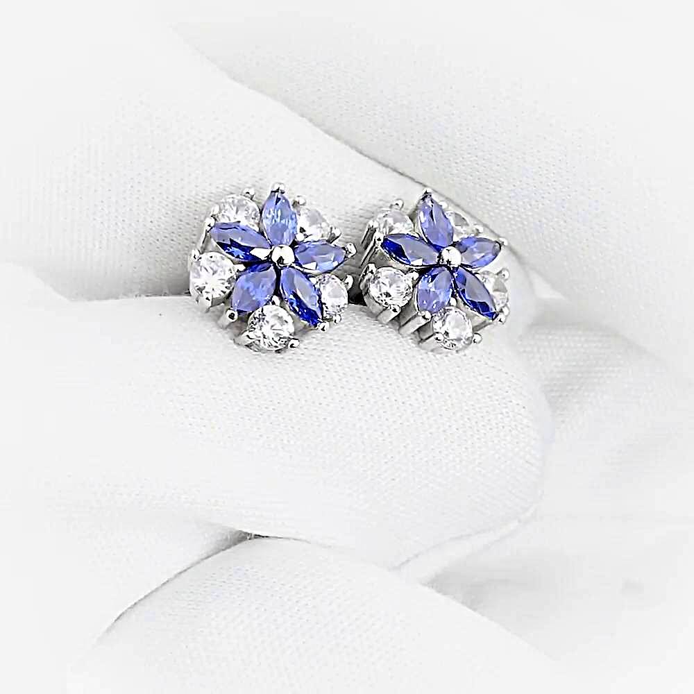 Серьги с фианитами из серебра 925 пробы 1