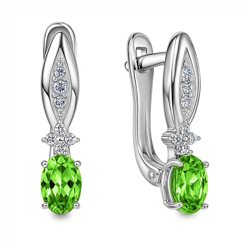 Серьги с фианитами из серебра 925 пробы 1