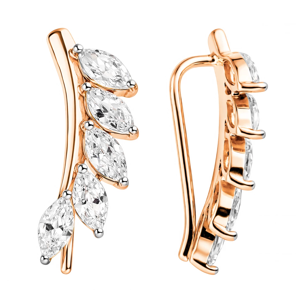 Серьги с фианитами из серебра 925 пробы 3