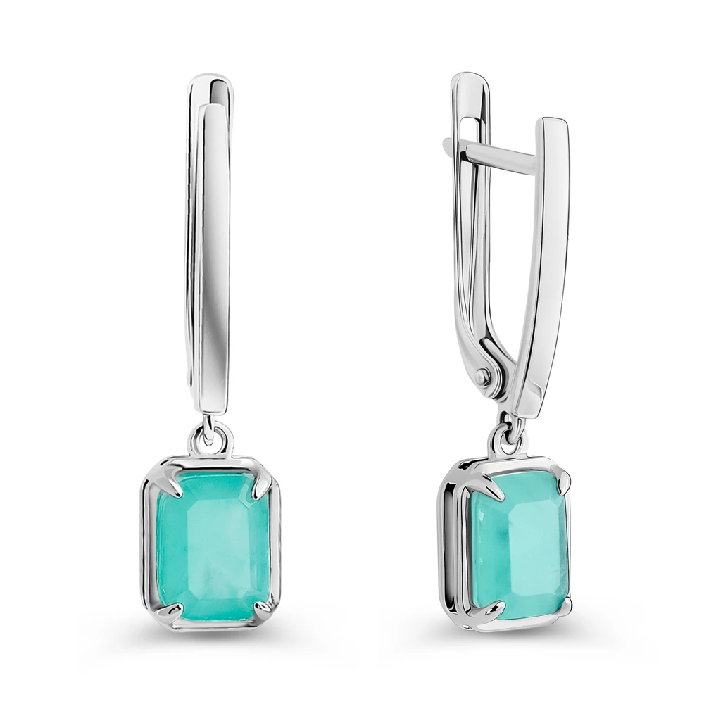 Серьги с горным хрусталём из серебра 925 пробы