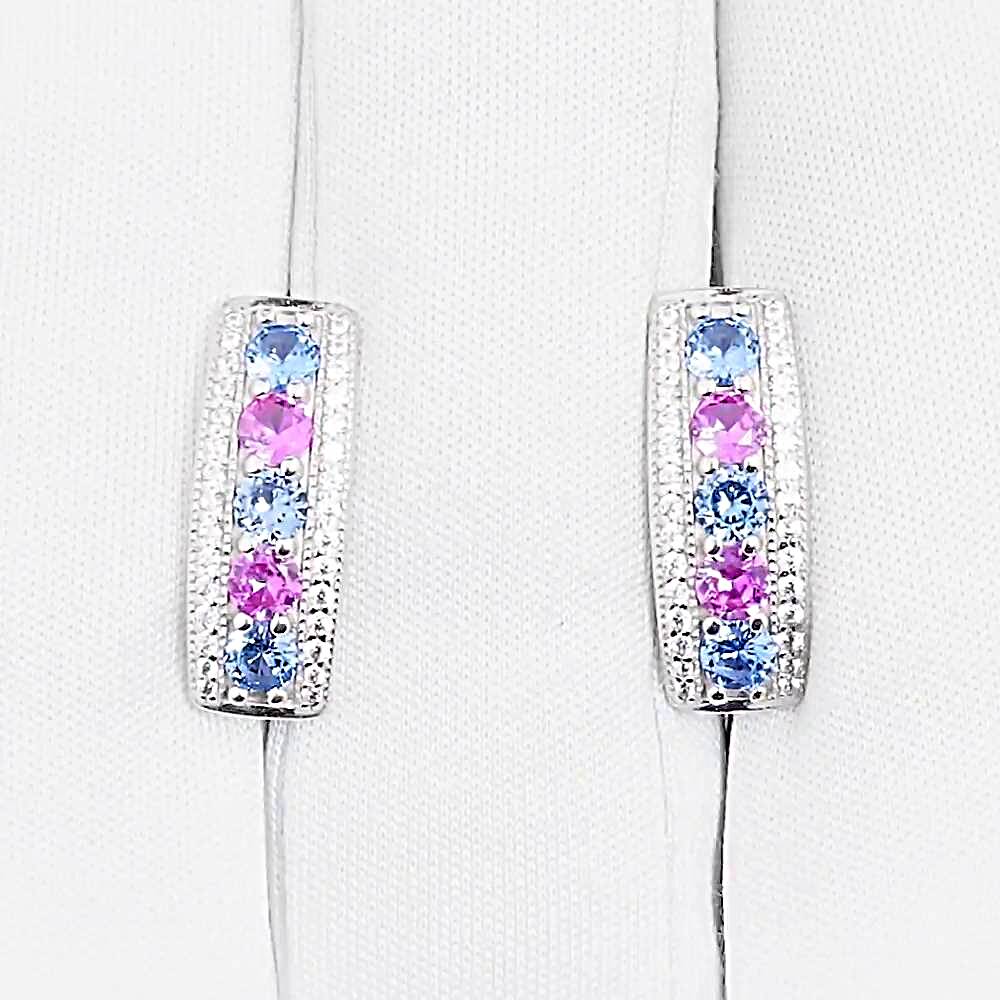 Серьги с фианитами из серебра 925 пробы 1
