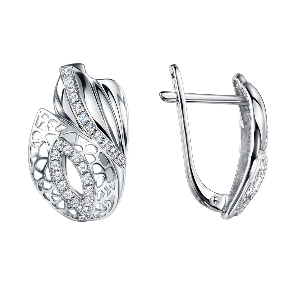 Серьги с фианитами из серебра 925 пробы 3