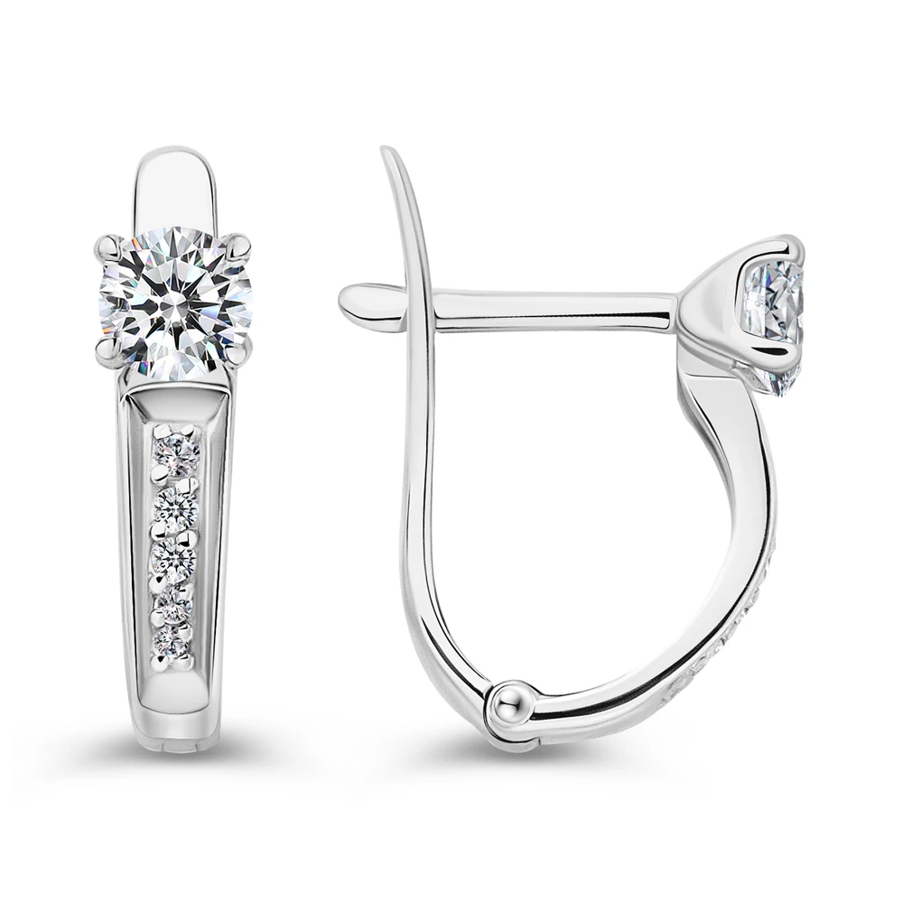 Серьги с фианитами из серебра 925 пробы 3