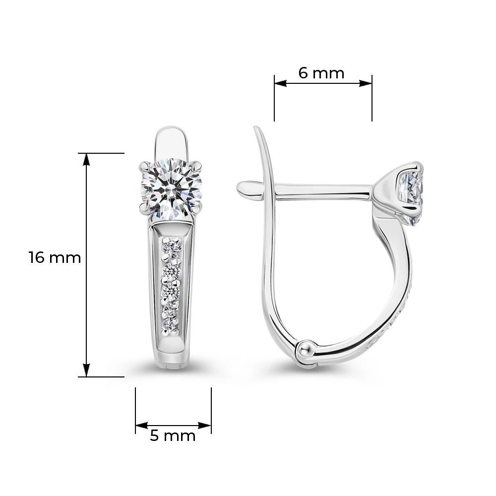 Серьги с фианитами из серебра 925 пробы 4