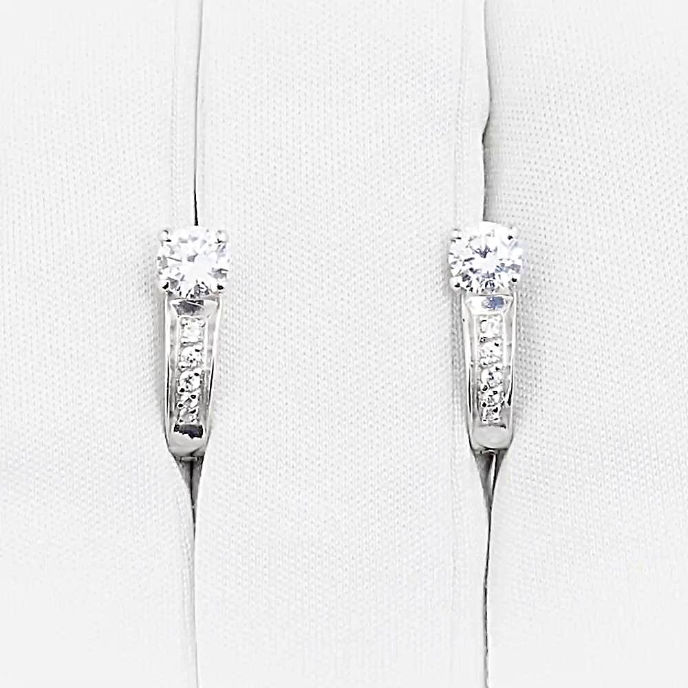 Серьги с фианитами из серебра 925 пробы 1