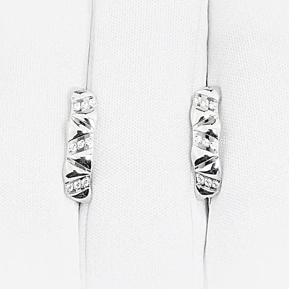 Серьги с фианитами из серебра 925 пробы 1