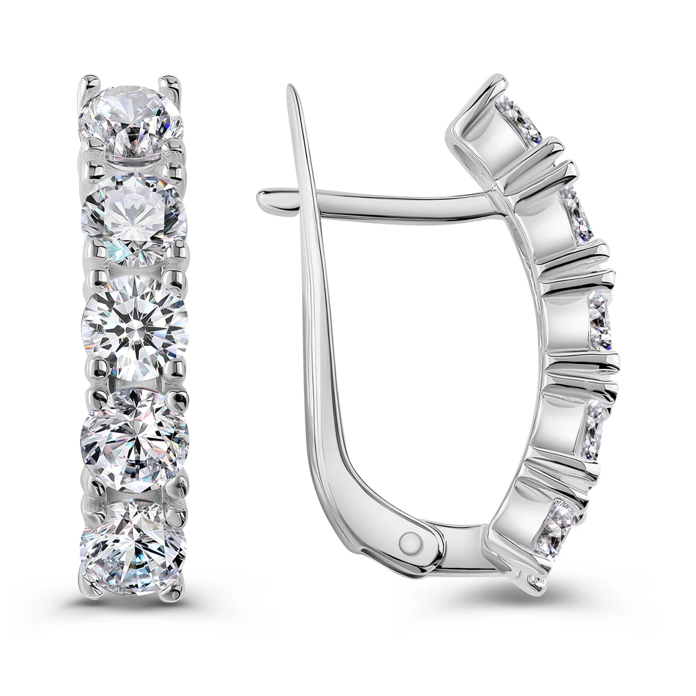 Серьги с фианитами из серебра 925 пробы 3