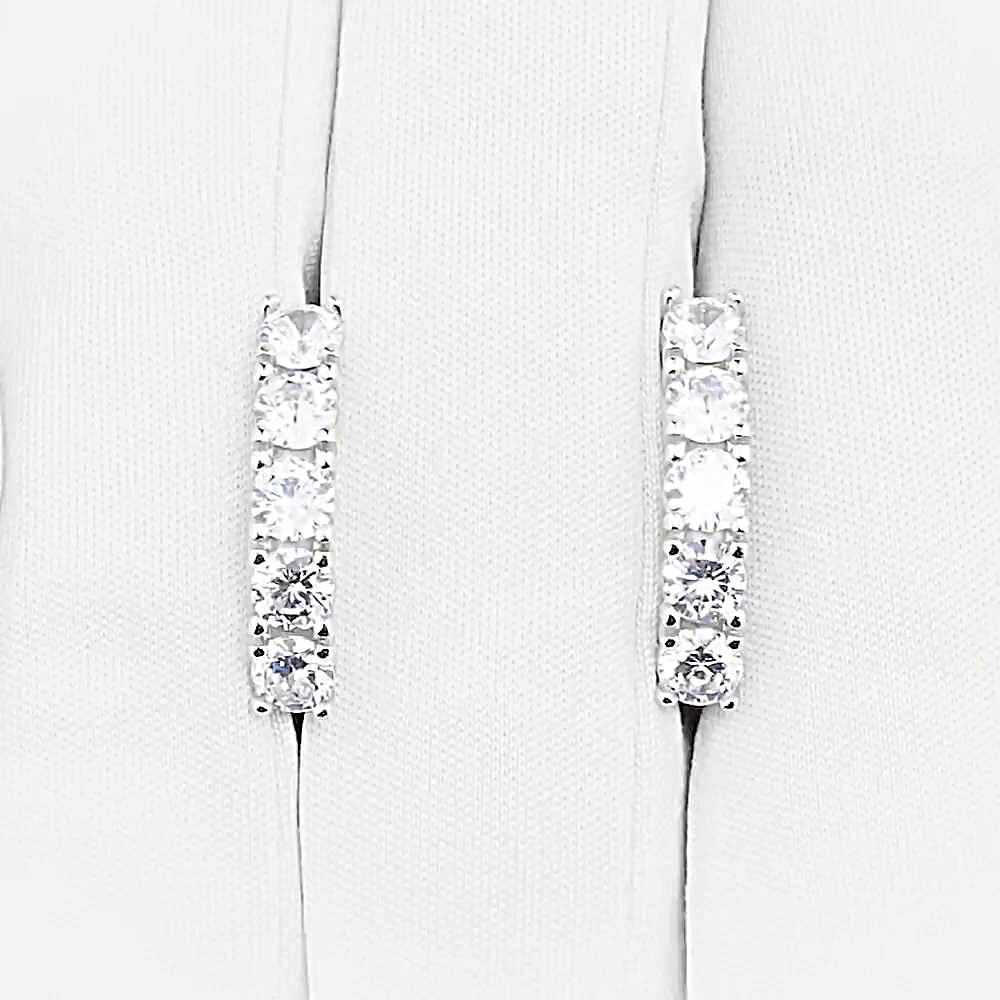 Серьги с фианитами из серебра 925 пробы 1