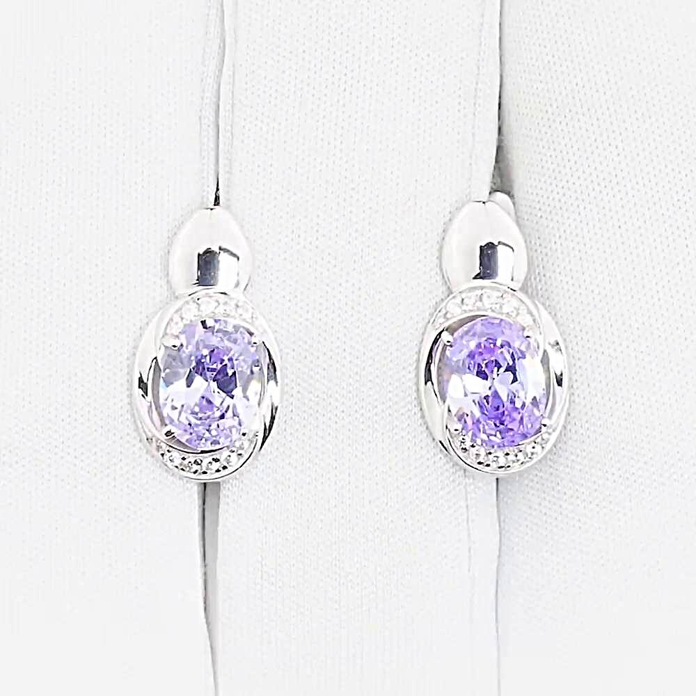 Серьги с фианитами из серебра 925 пробы 1