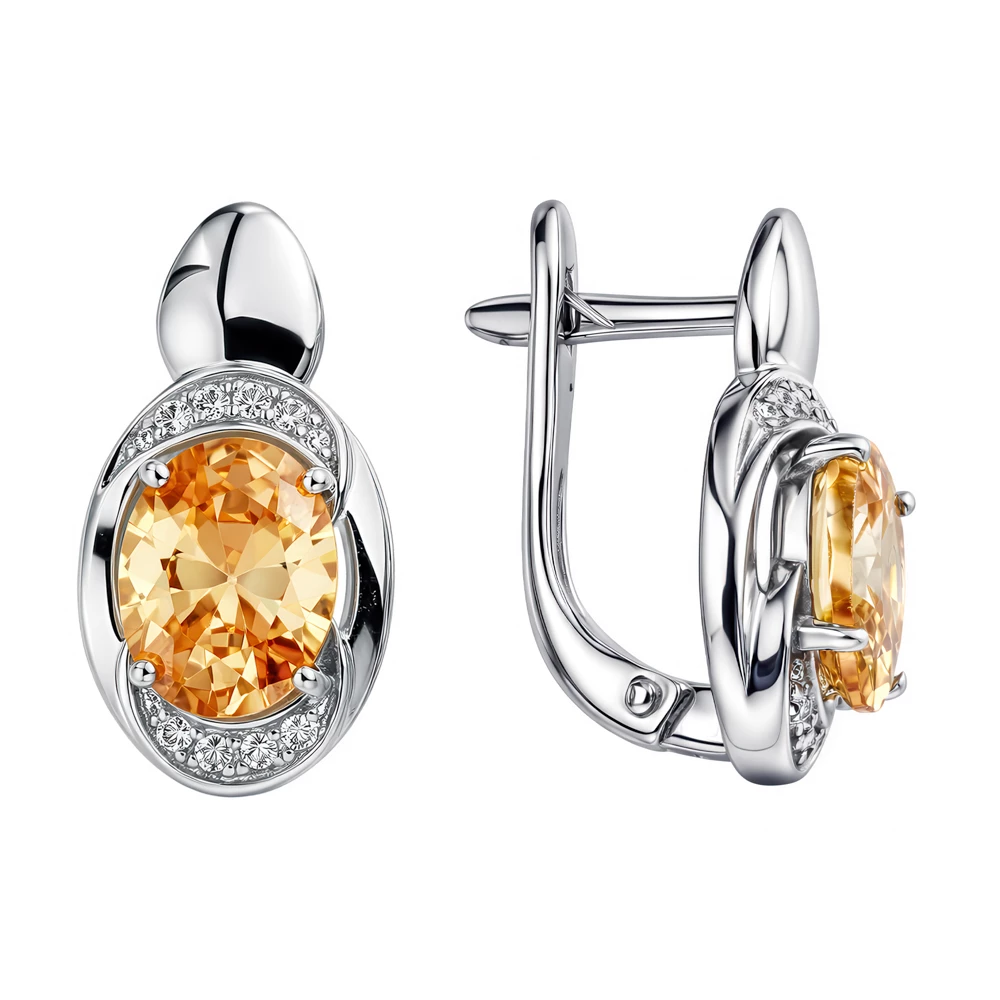 Серьги с фианитами из серебра 925 пробы 2