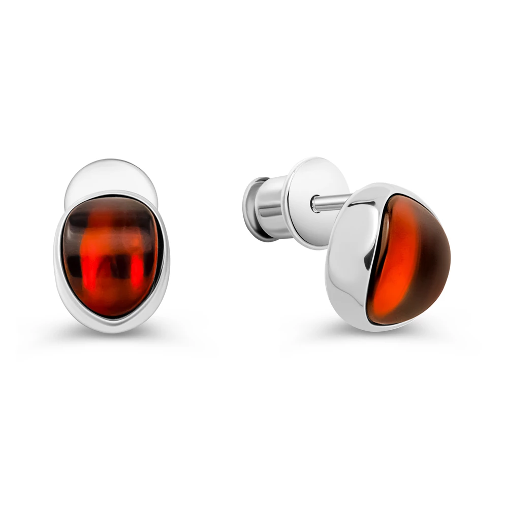 Серьги с янтарем из серебра 925 пробы 1