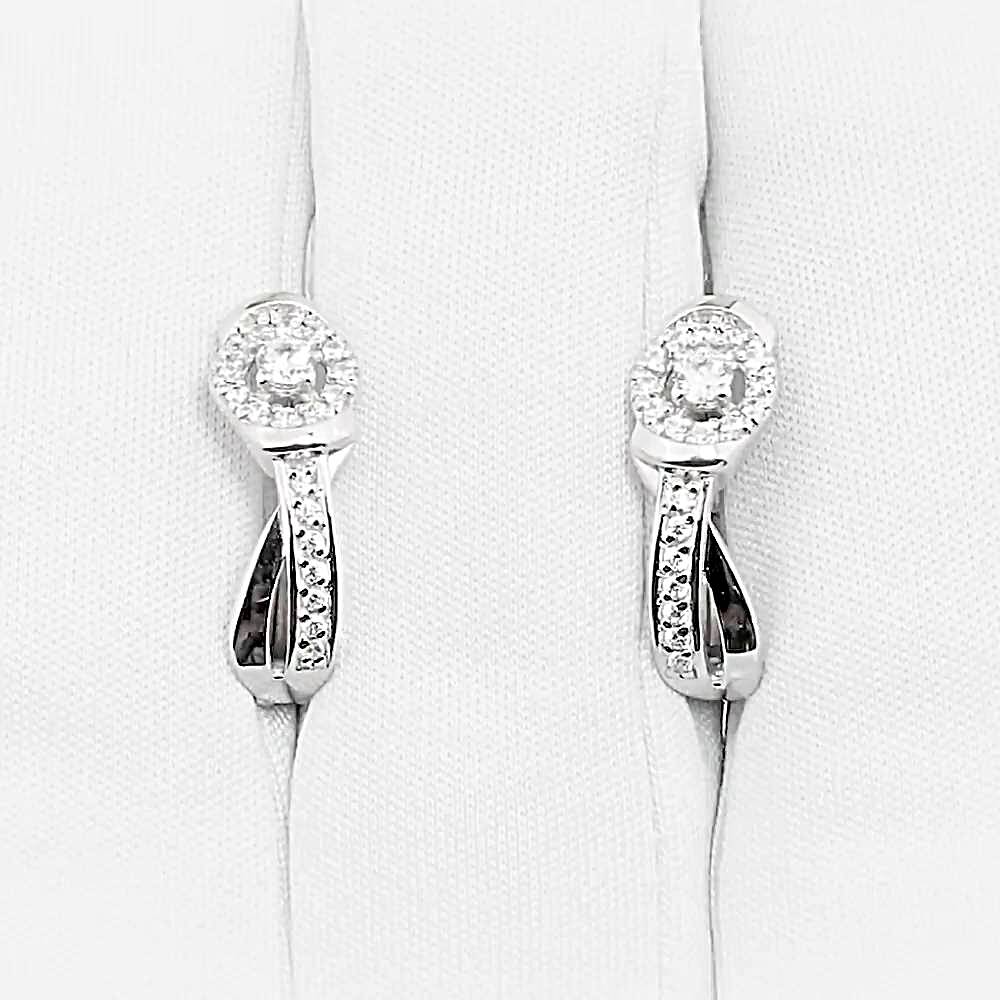 Серьги с фианитами из серебра 925 пробы 1