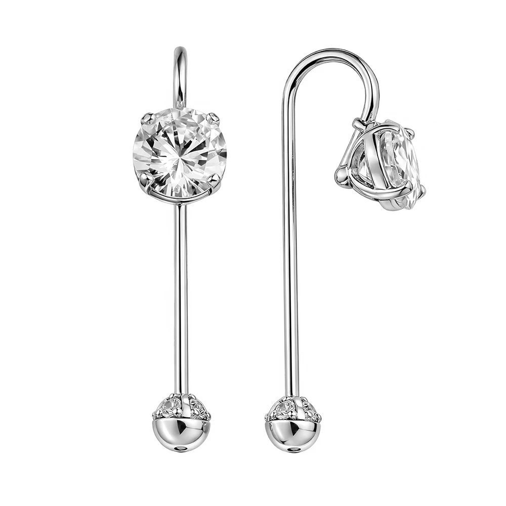 Серьги с фианитами из серебра 925 пробы