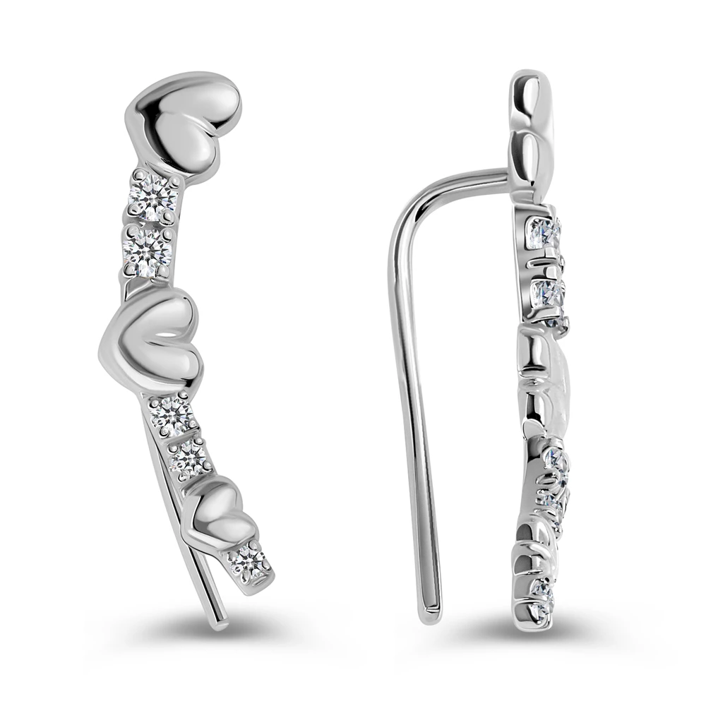Серьги с фианитами из серебра 925 пробы 2