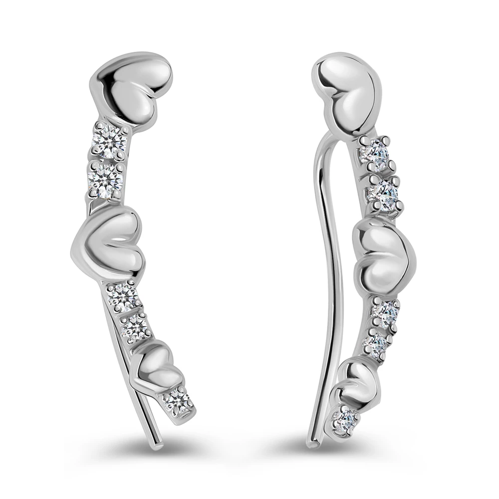 Серьги с фианитами из серебра 925 пробы 1