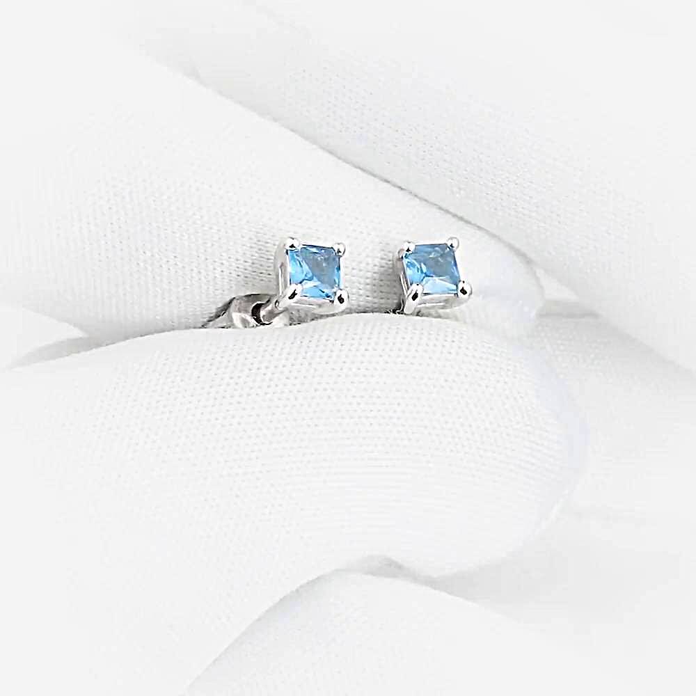 Серьги с фианитами из серебра 925 пробы 1