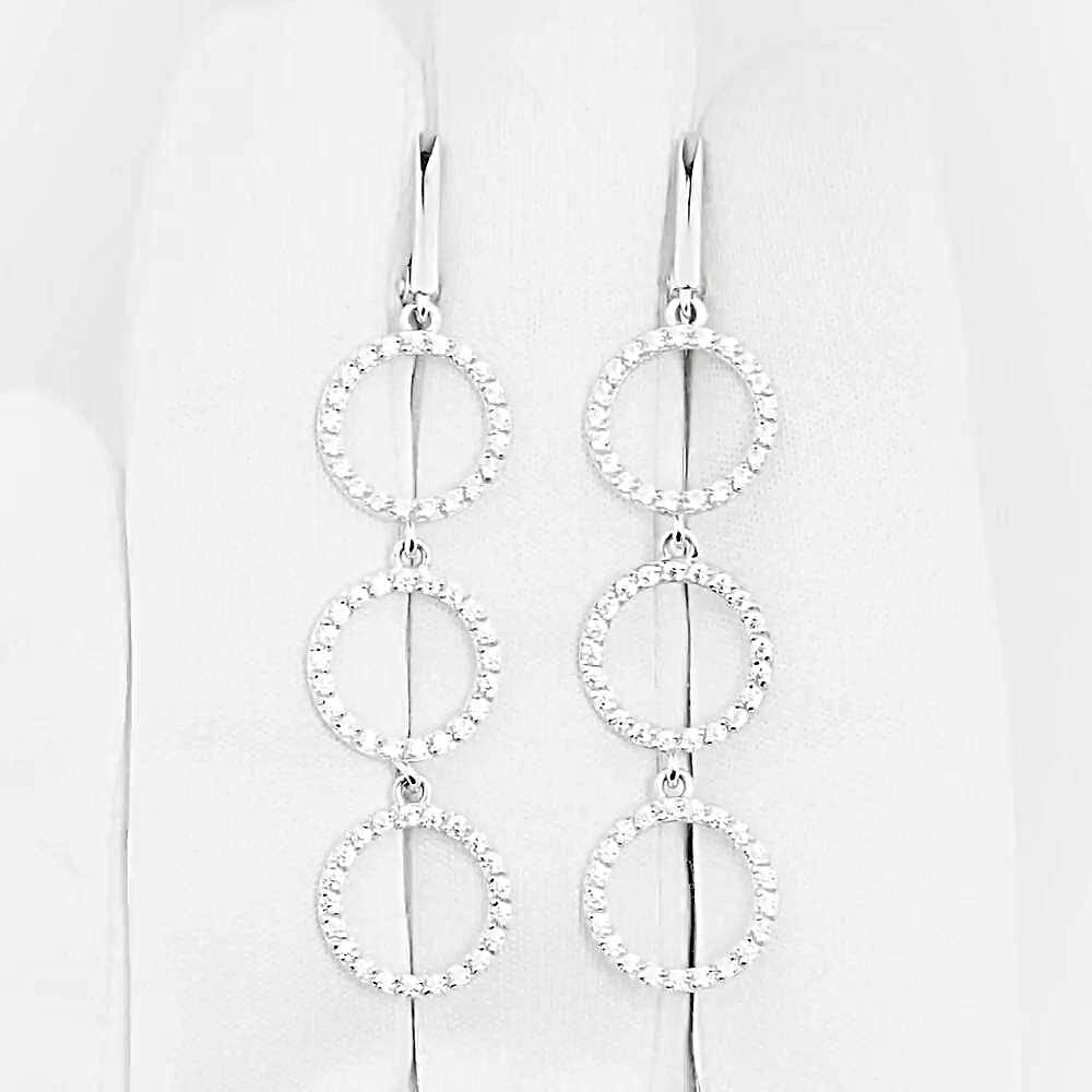 Серьги с фианитами из серебра 925 пробы 1