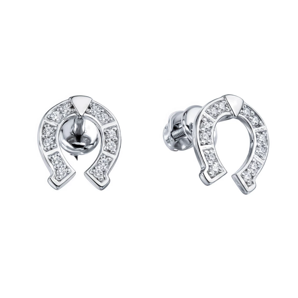 Серьги с фианитами из серебра 925 пробы 1