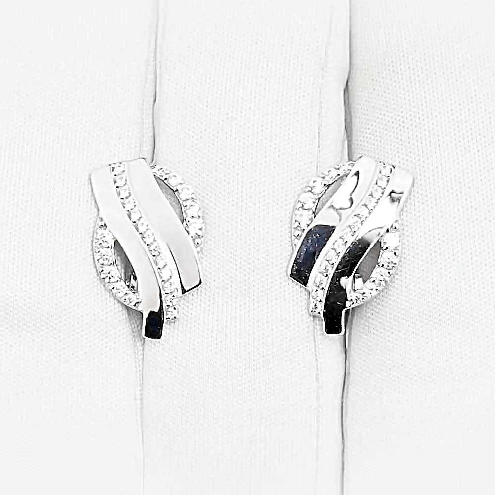 Серьги с фианитами из серебра 925 пробы 1