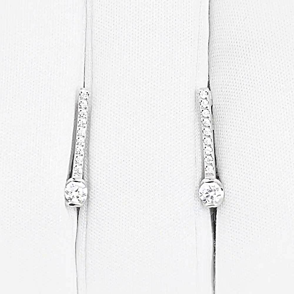 Серьги с фианитами из серебра 925 пробы 1