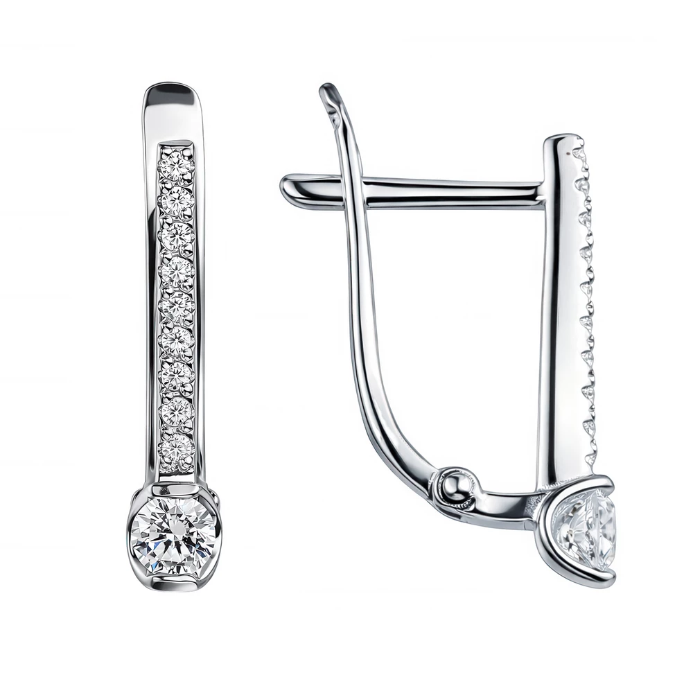 Серьги с фианитами из серебра 925 пробы 3