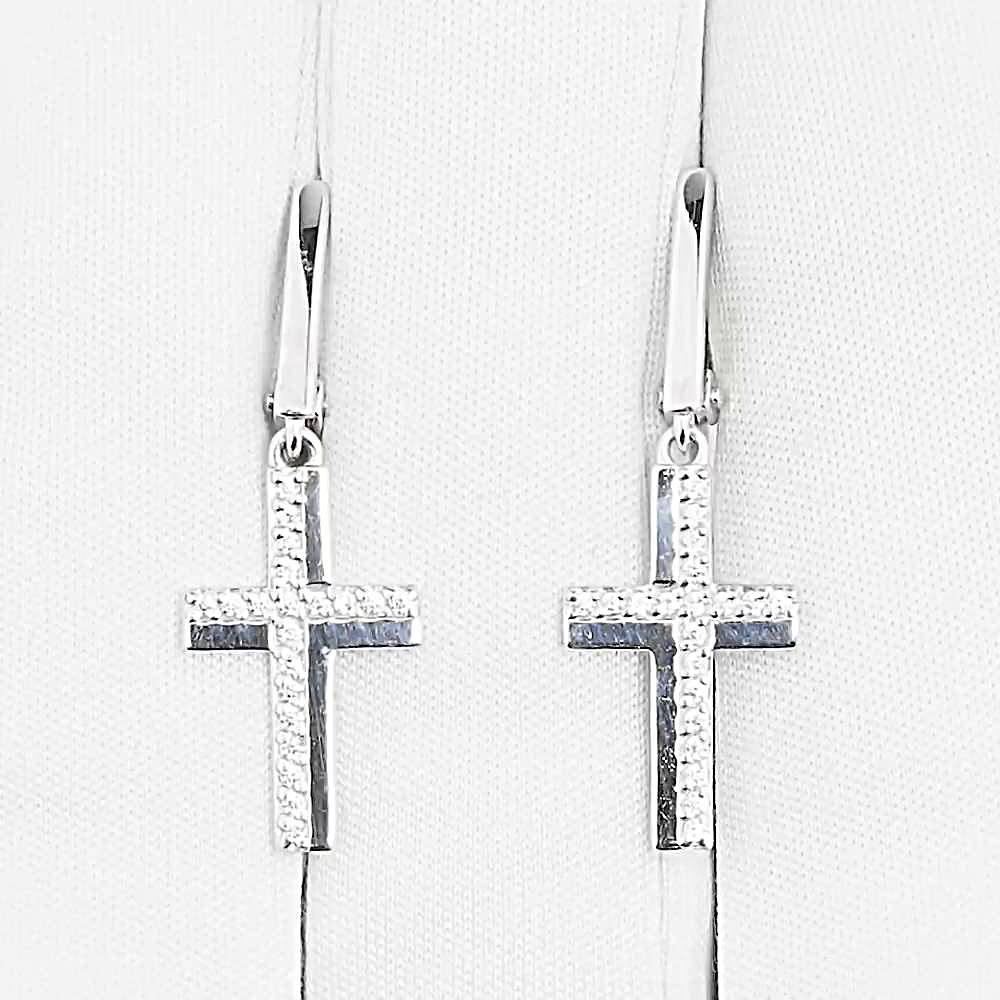 Серьги с фианитами из серебра 925 пробы 1