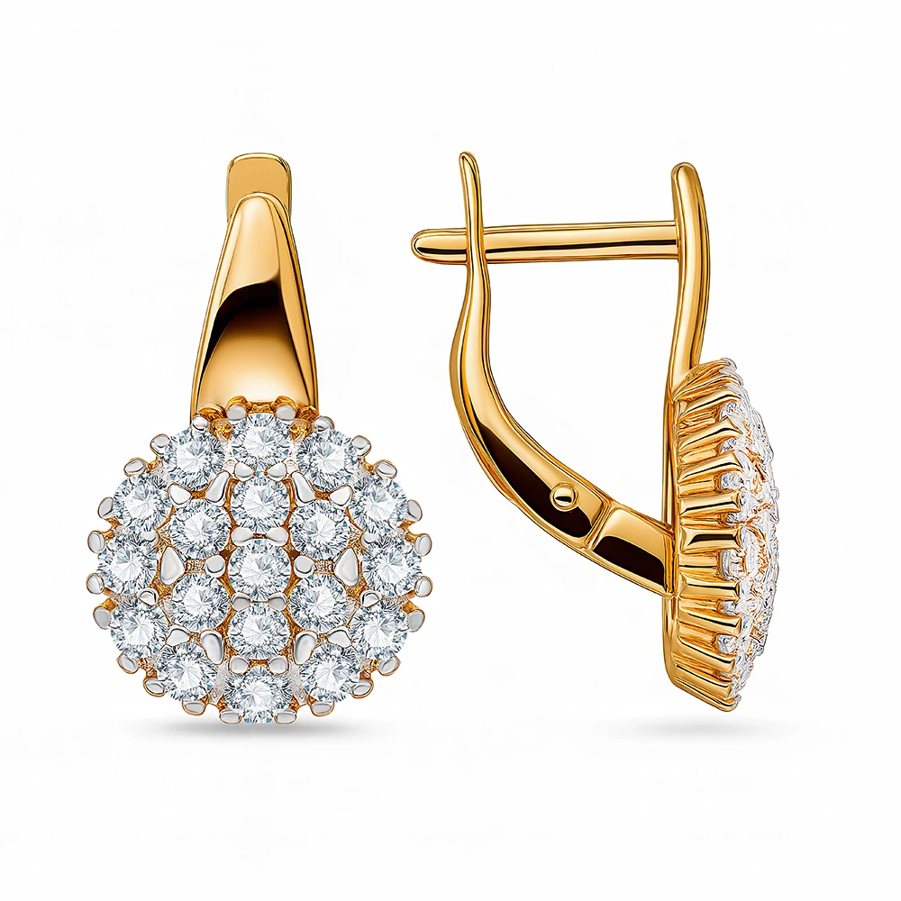 Серьги с фианитами из серебра 925 пробы 3