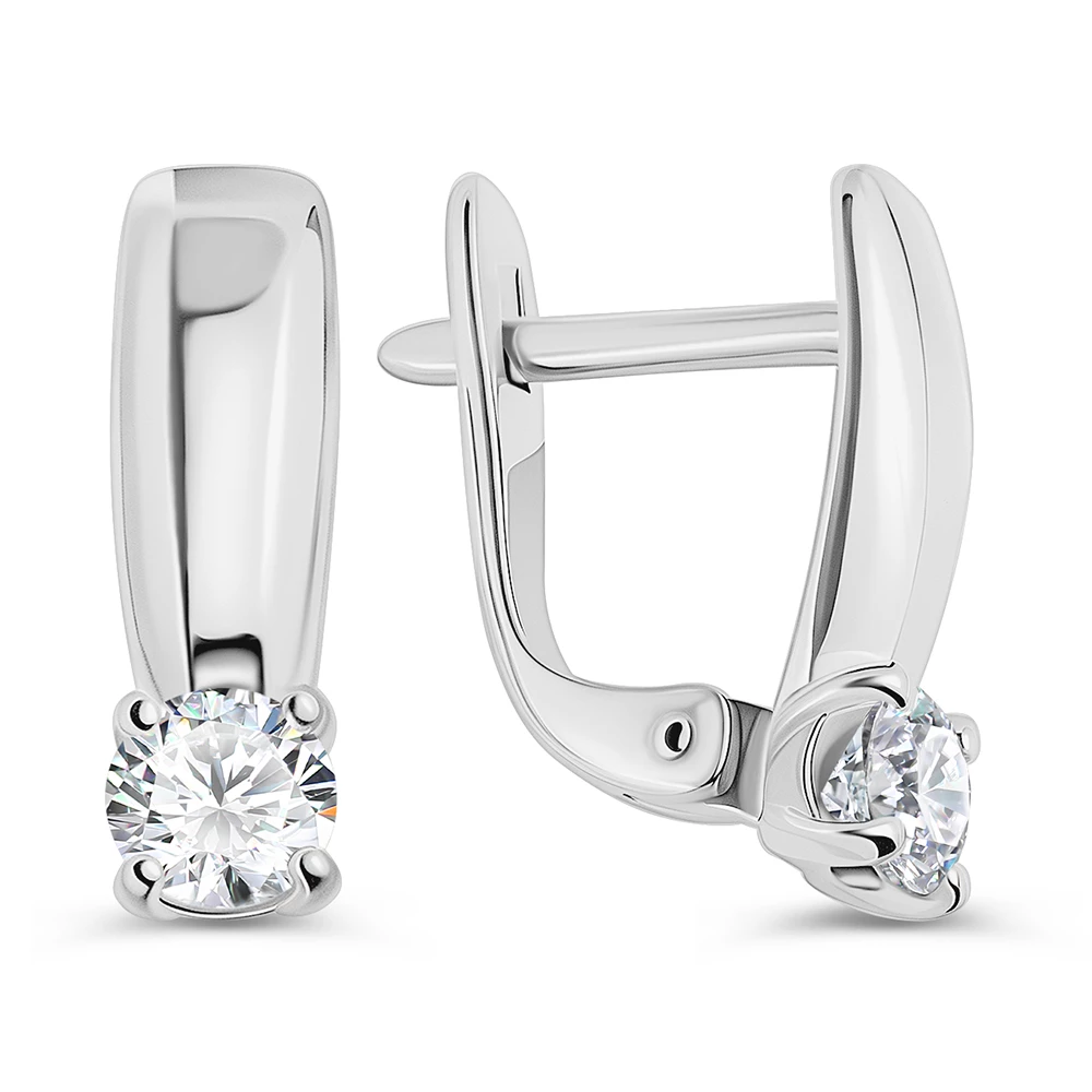 Серьги с фианитами из серебра 925 пробы 3