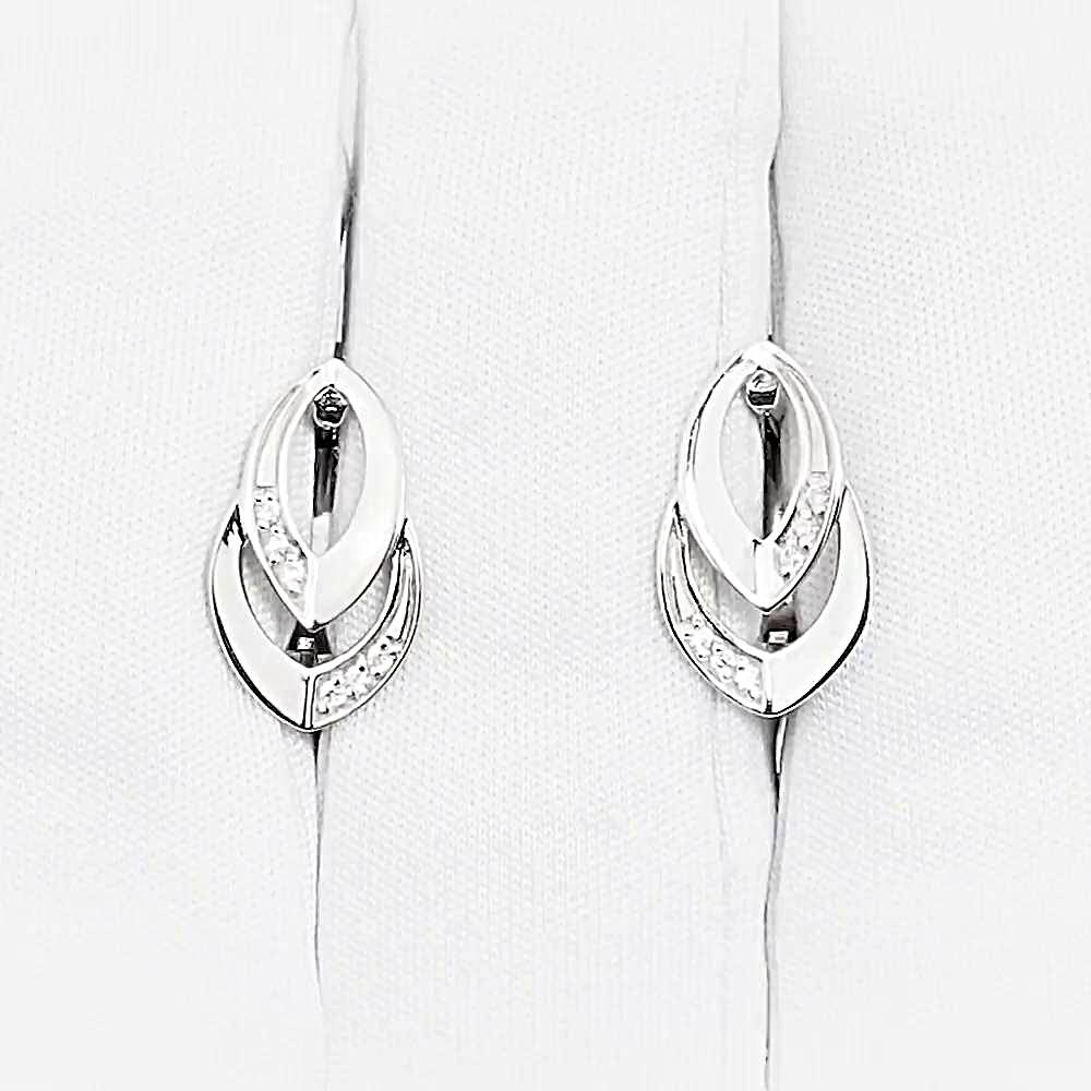 Серьги с фианитами из серебра 925 пробы 1