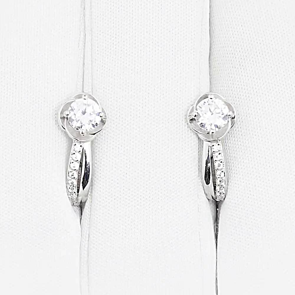 Серьги с фианитами из серебра 925 пробы 1