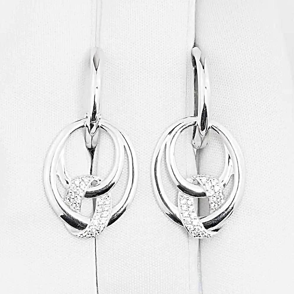 Серьги с фианитами из серебра 925 пробы 1
