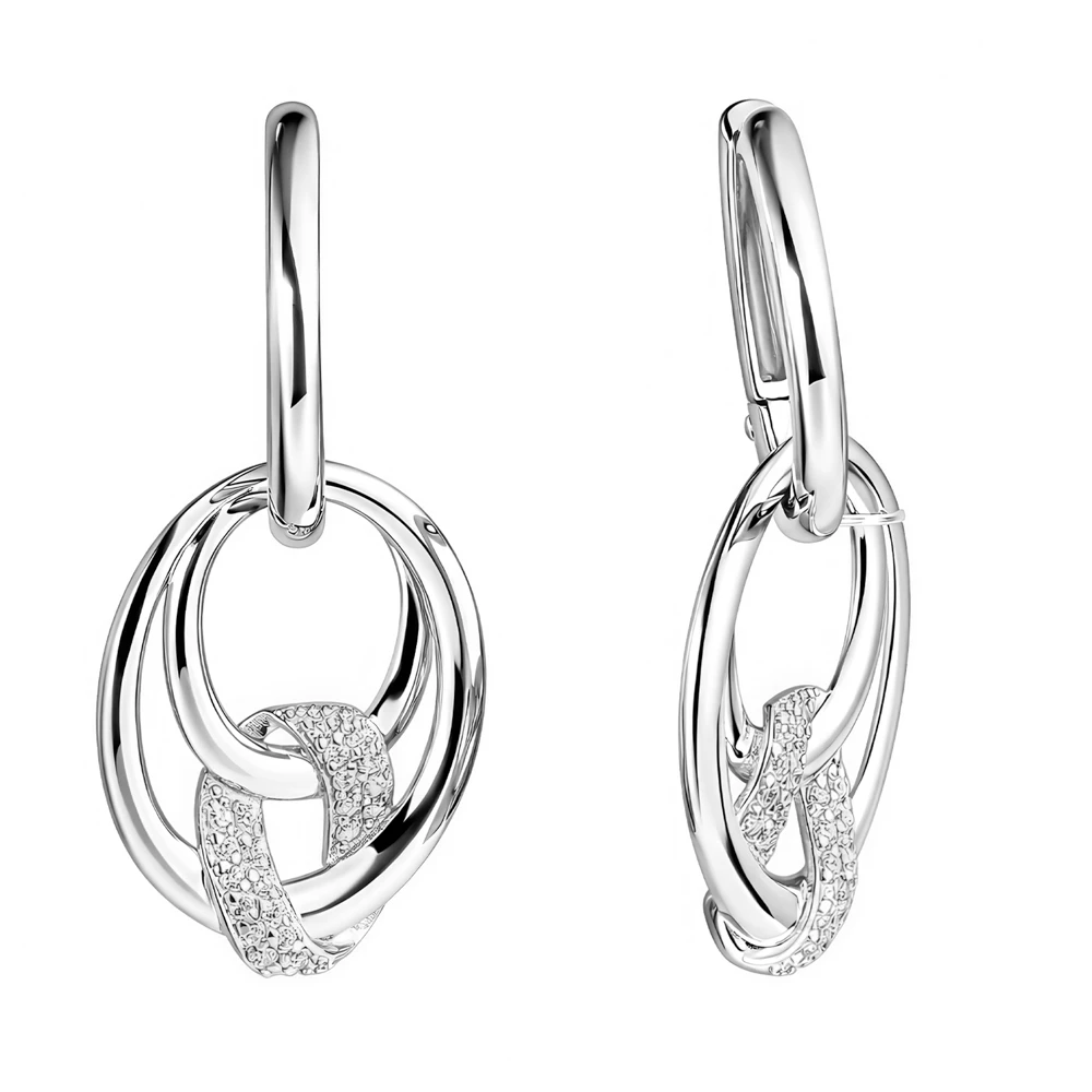 Серьги с фианитами из серебра 925 пробы 2