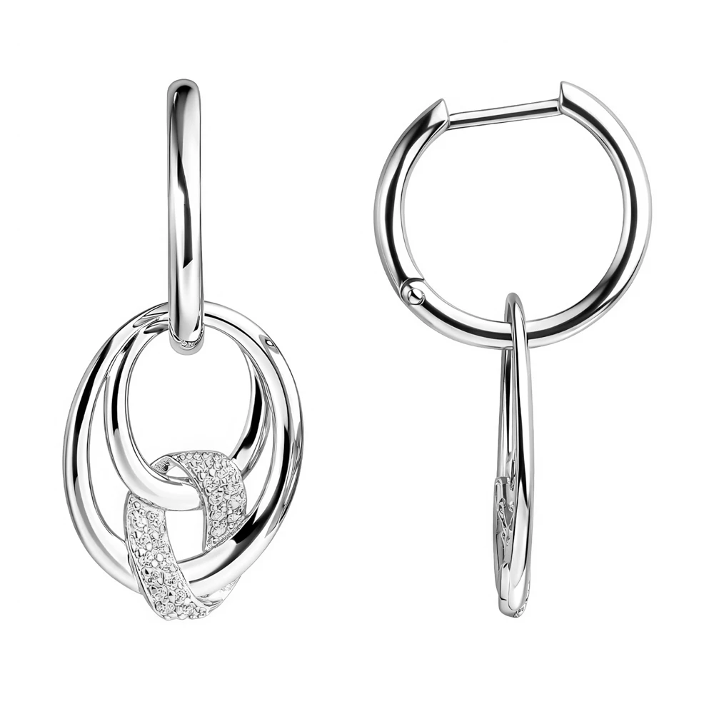 Серьги с фианитами из серебра 925 пробы 3