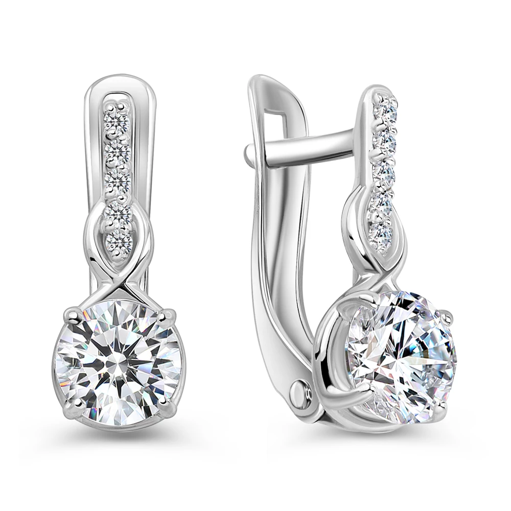 Серьги с фианитами из серебра 925 пробы 2