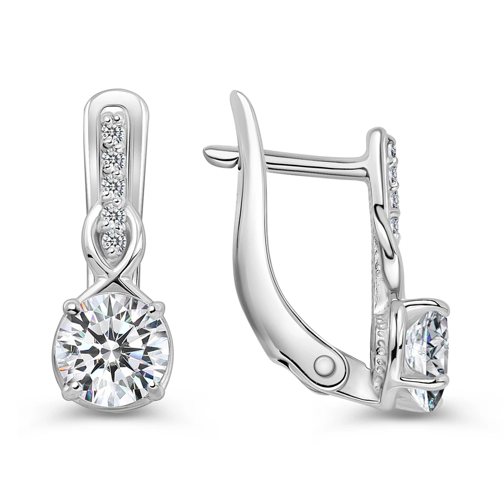 Серьги с фианитами из серебра 925 пробы 3