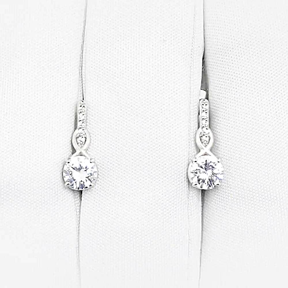 Серьги с фианитами из серебра 925 пробы 1