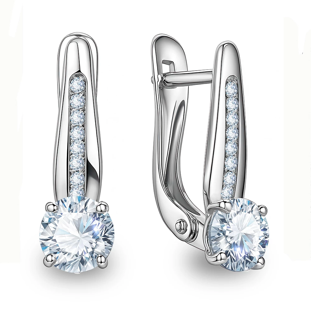 Серьги с фианитами из серебра 925 пробы 1