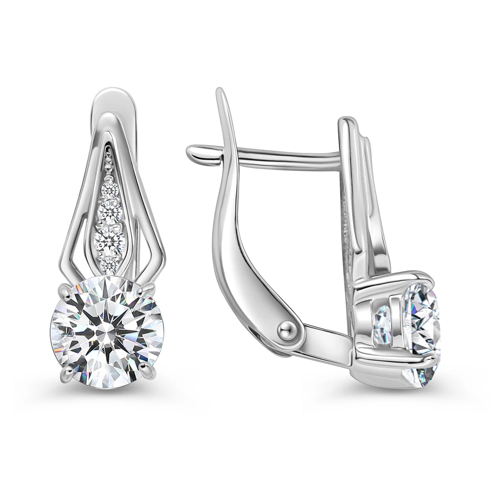 Серьги с фианитами из серебра 925 пробы 3