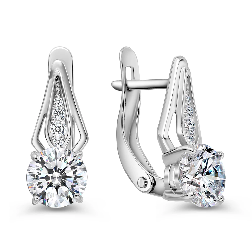 Серьги с фианитами из серебра 925 пробы 2