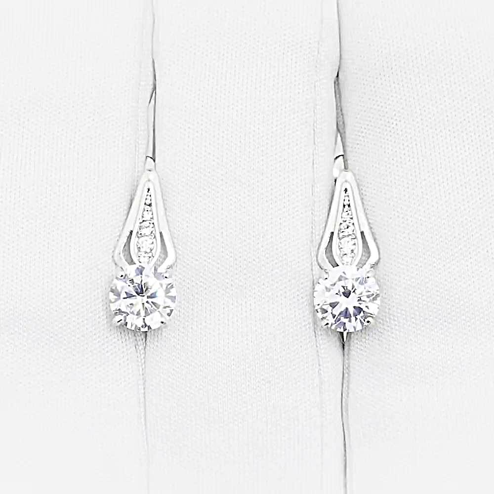 Серьги с фианитами из серебра 925 пробы 1