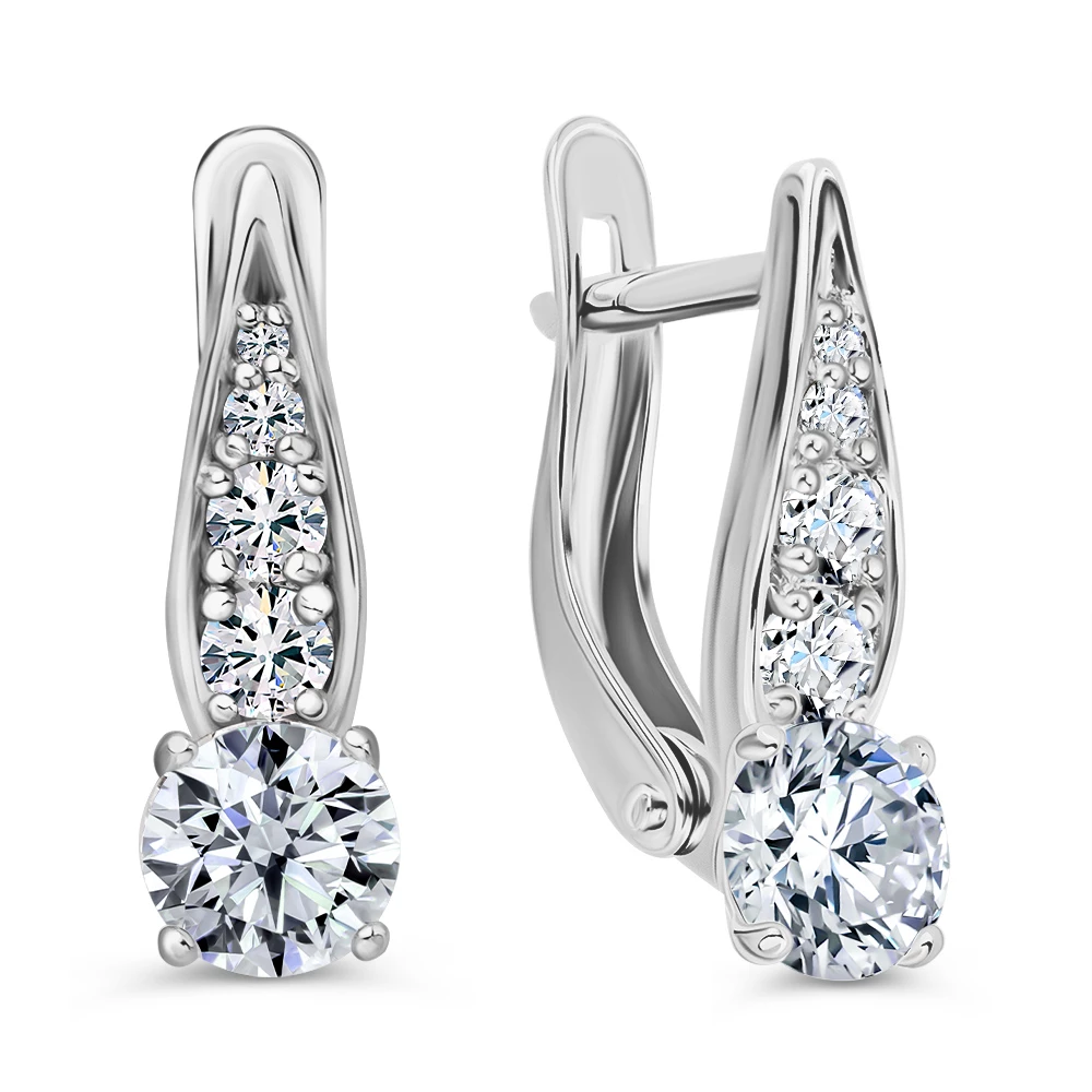 Серьги с фианитами из серебра 925 пробы 2