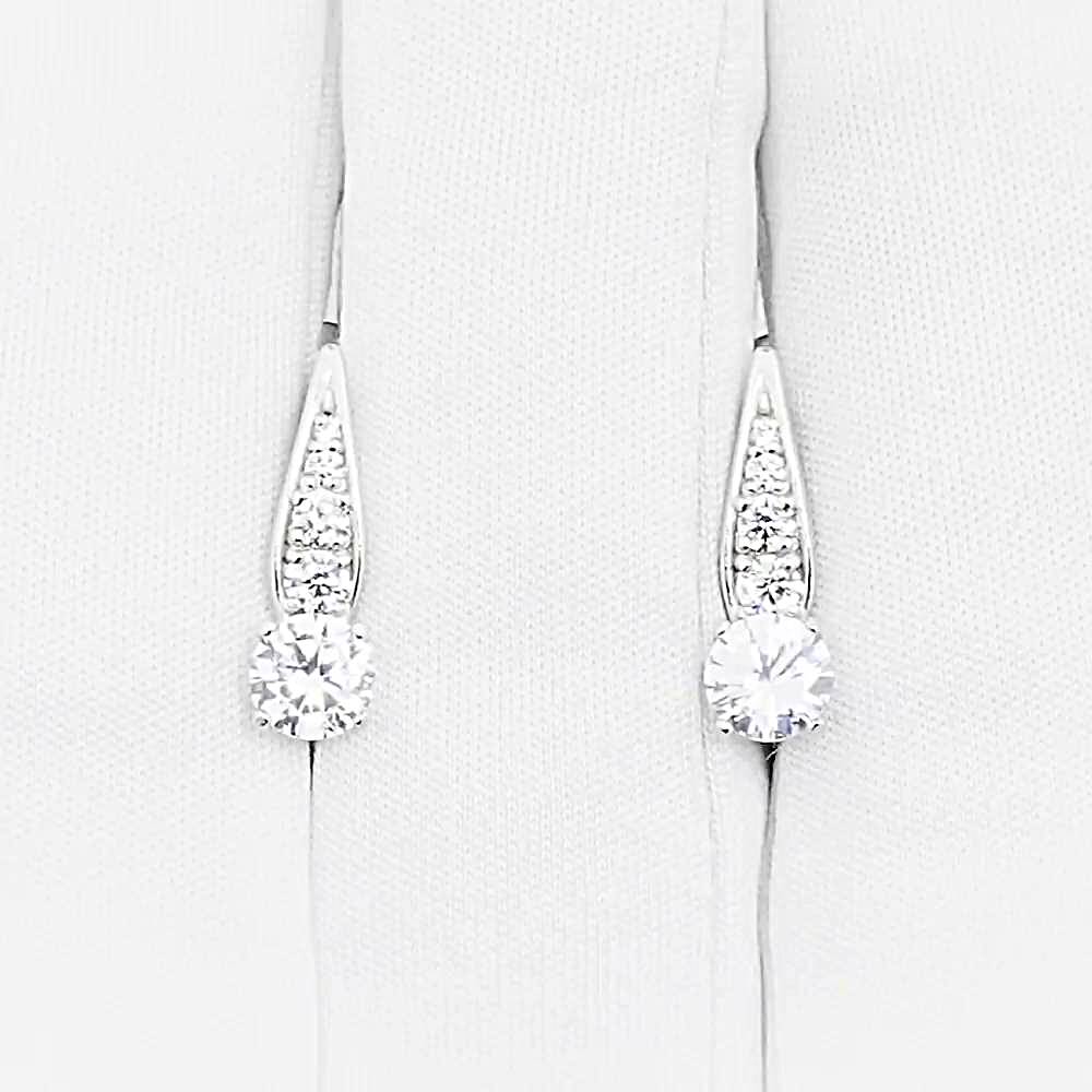 Серьги с фианитами из серебра 925 пробы 1