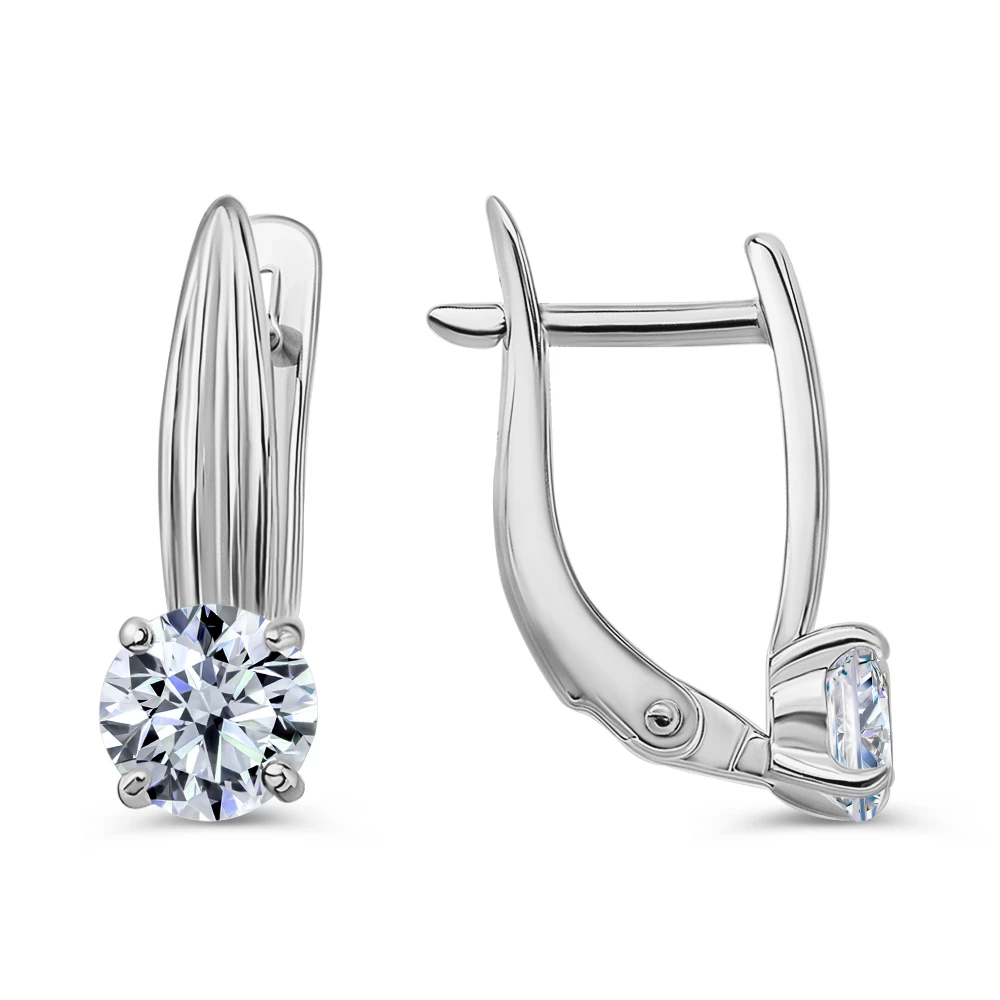 Серьги с фианитами из серебра 925 пробы 3