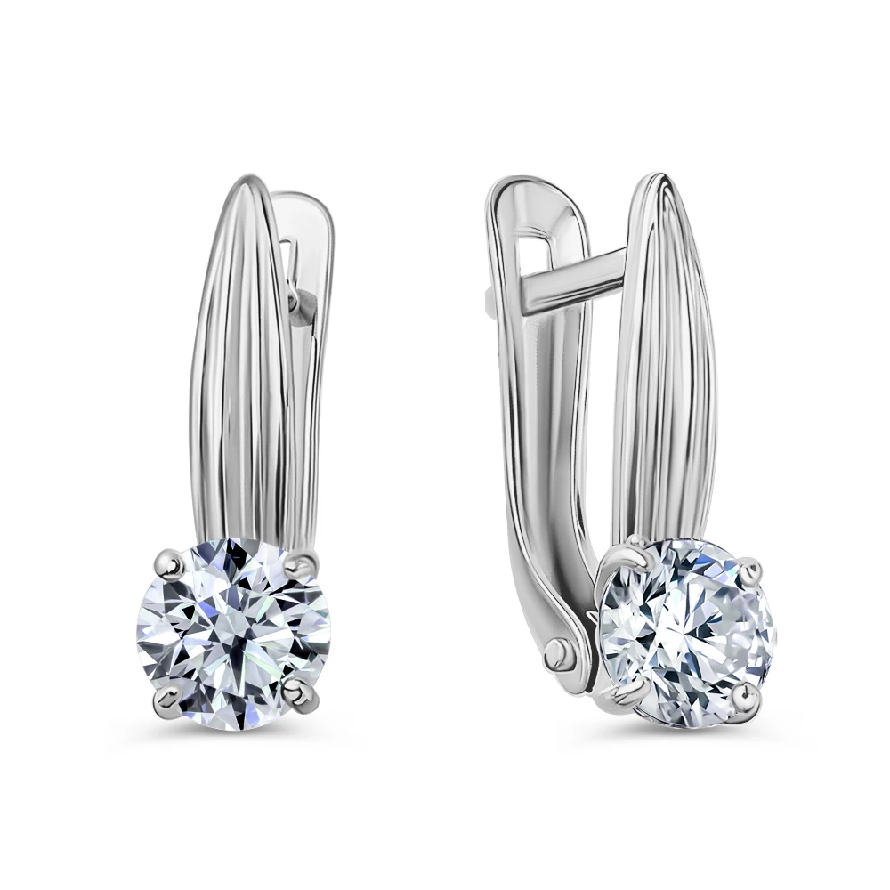 Серьги с фианитами из серебра 925 пробы 2