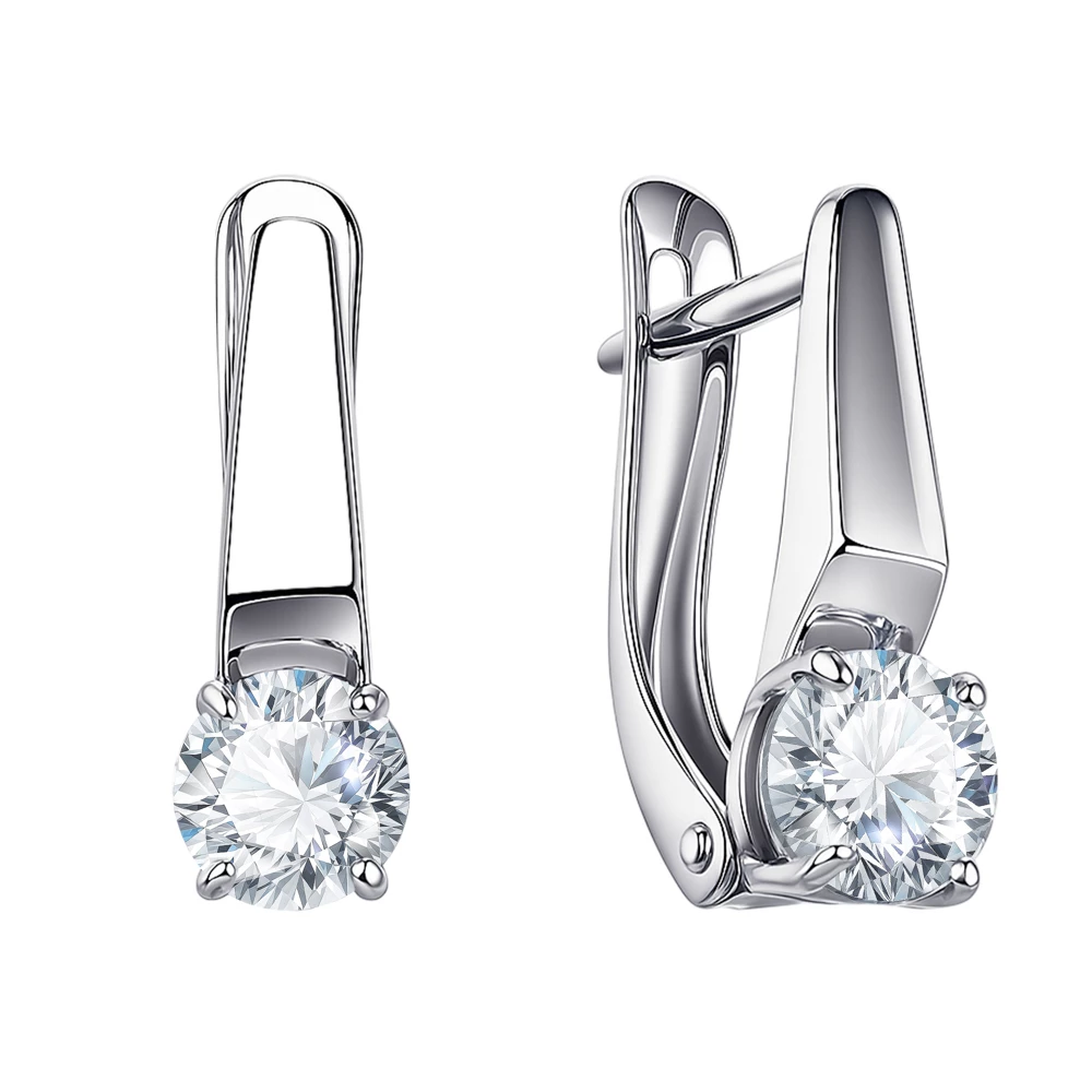 Серьги с фианитами из серебра 925 пробы 1