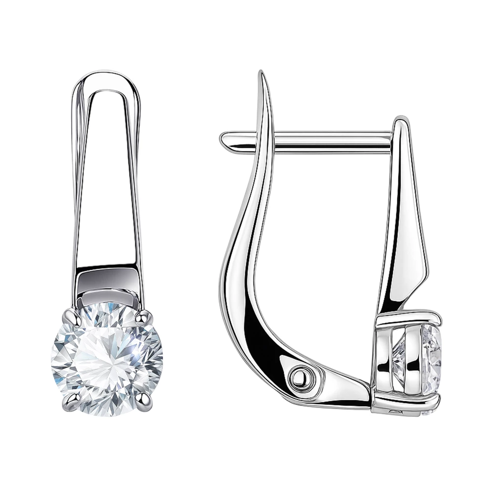 Серьги с фианитами из серебра 925 пробы 2