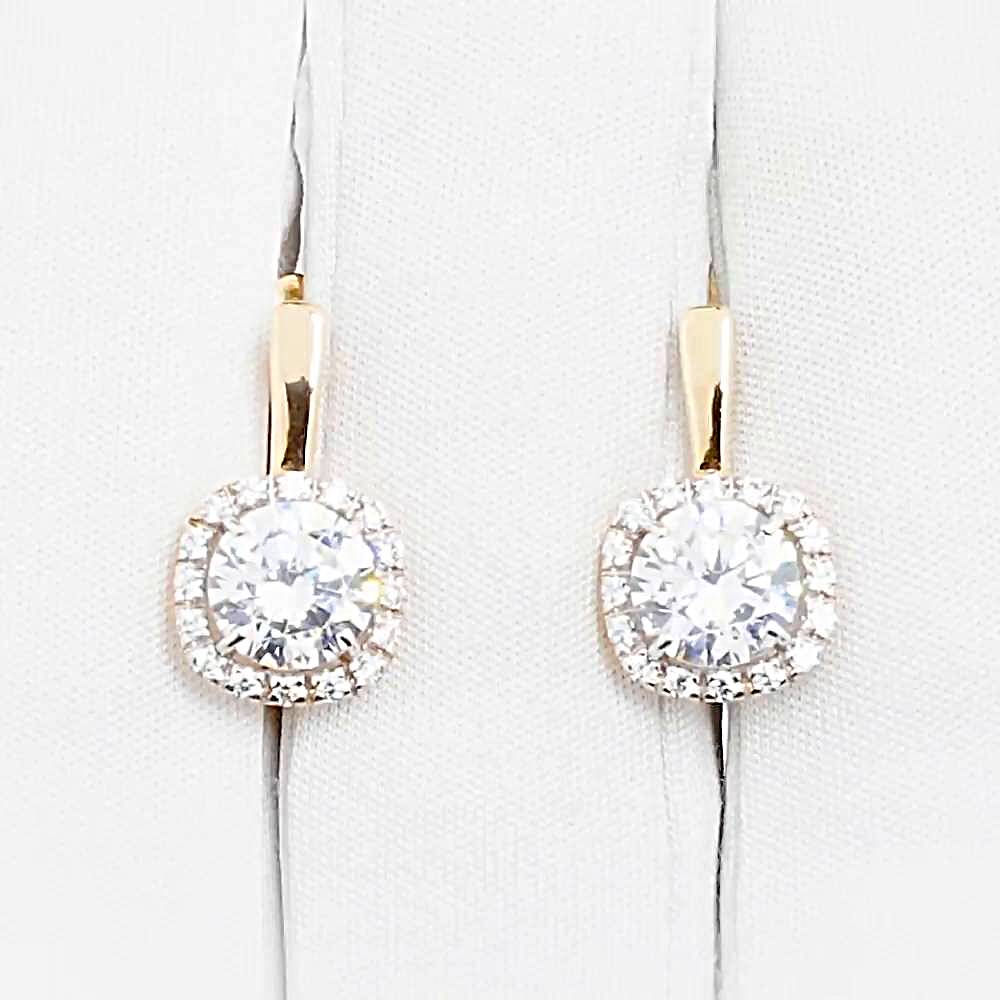 Серьги с фианитами из серебра 925 пробы 1