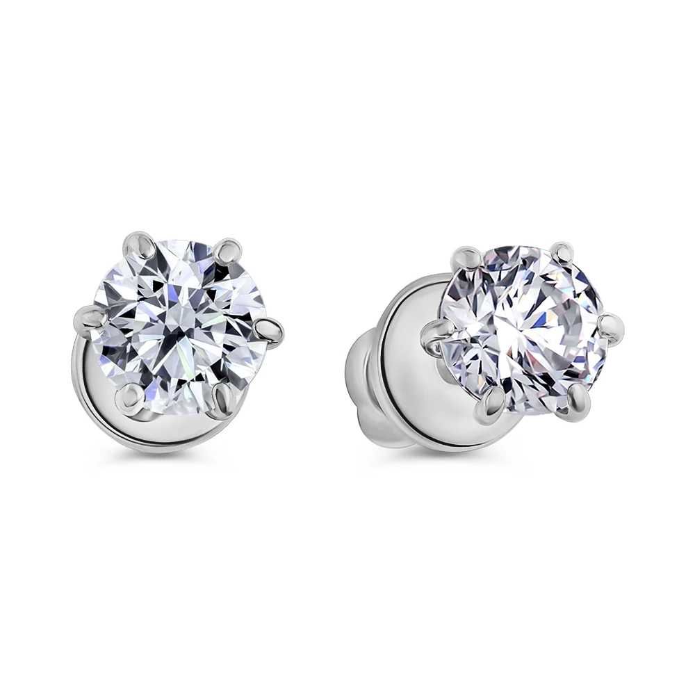 Серьги с фианитами из серебра 925 пробы 1