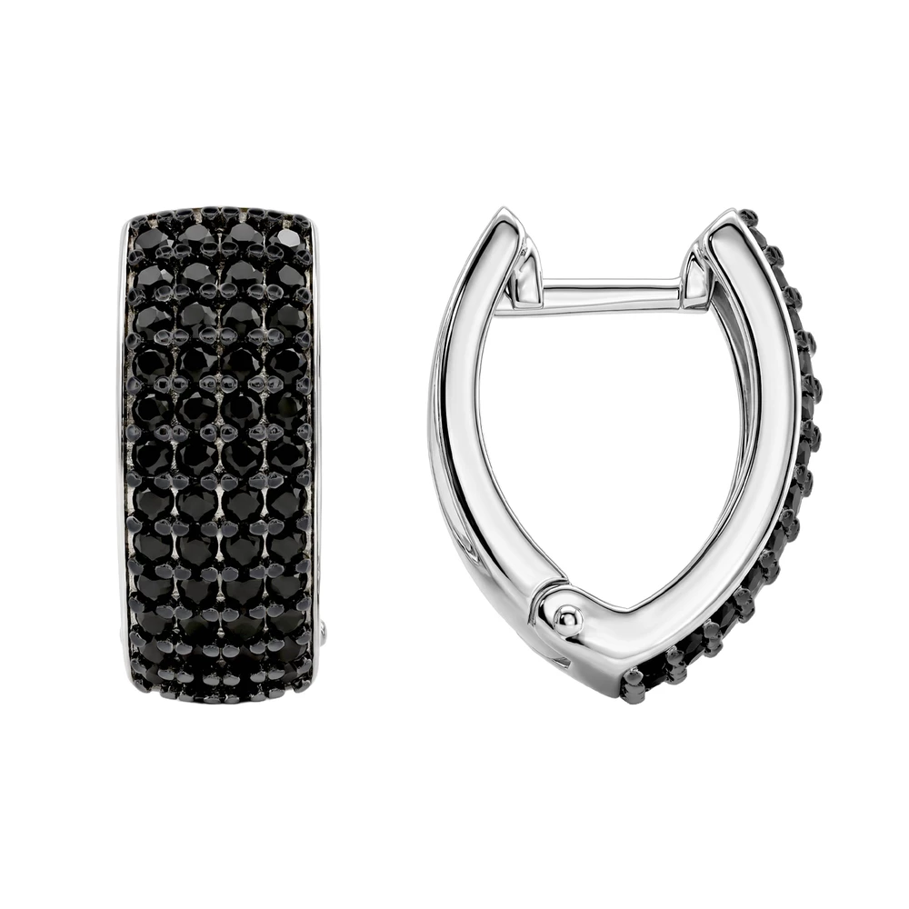 Серьги с фианитами из серебра 925 пробы